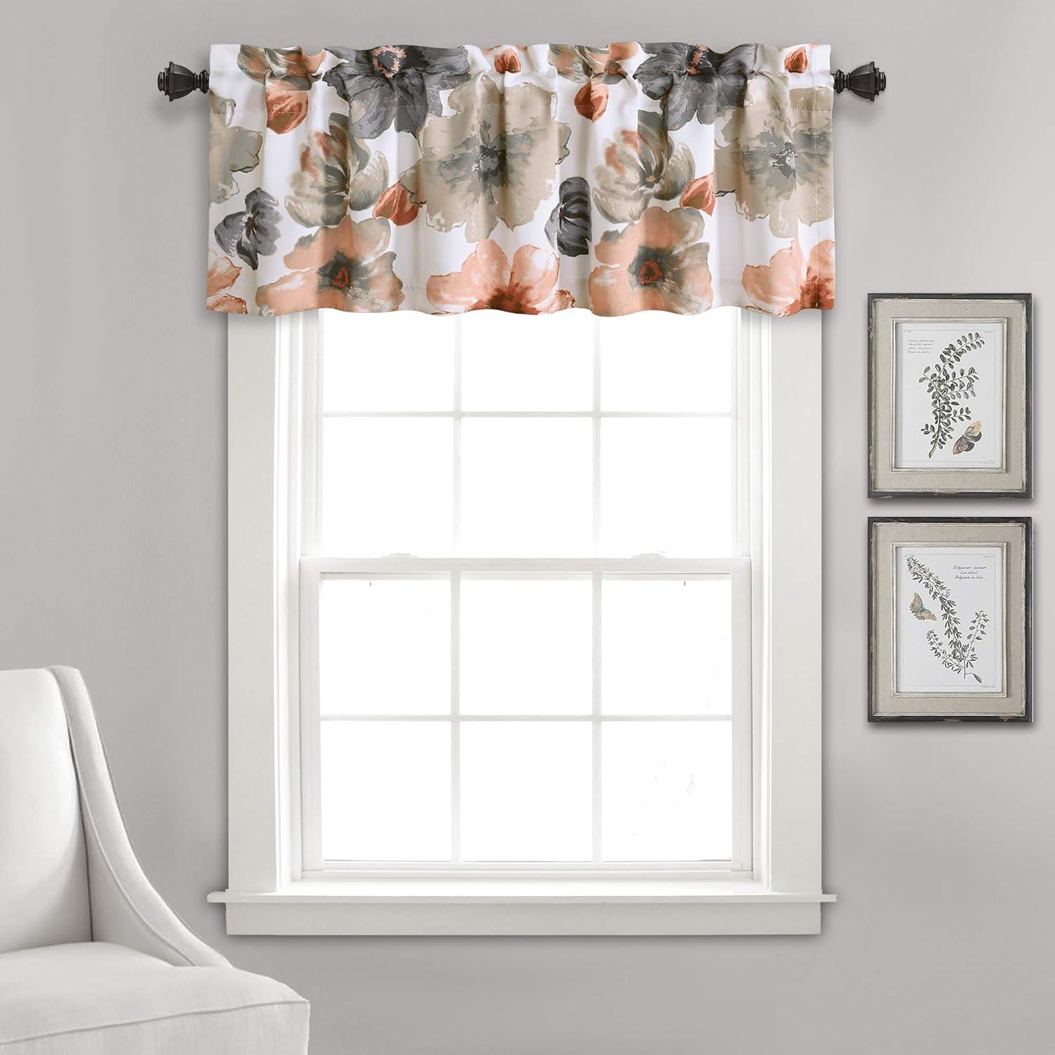 Leah Floral Tailored 52'' W Window Valance