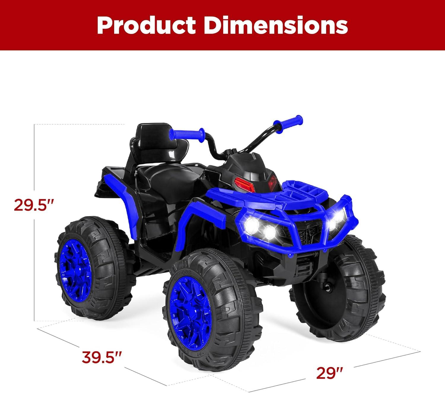 Best Choice Products 12V Kids Ride-On ATV Quad w/ Bluetooth, 3.7mph Max, Treaded Tires, LED Lights, Radio