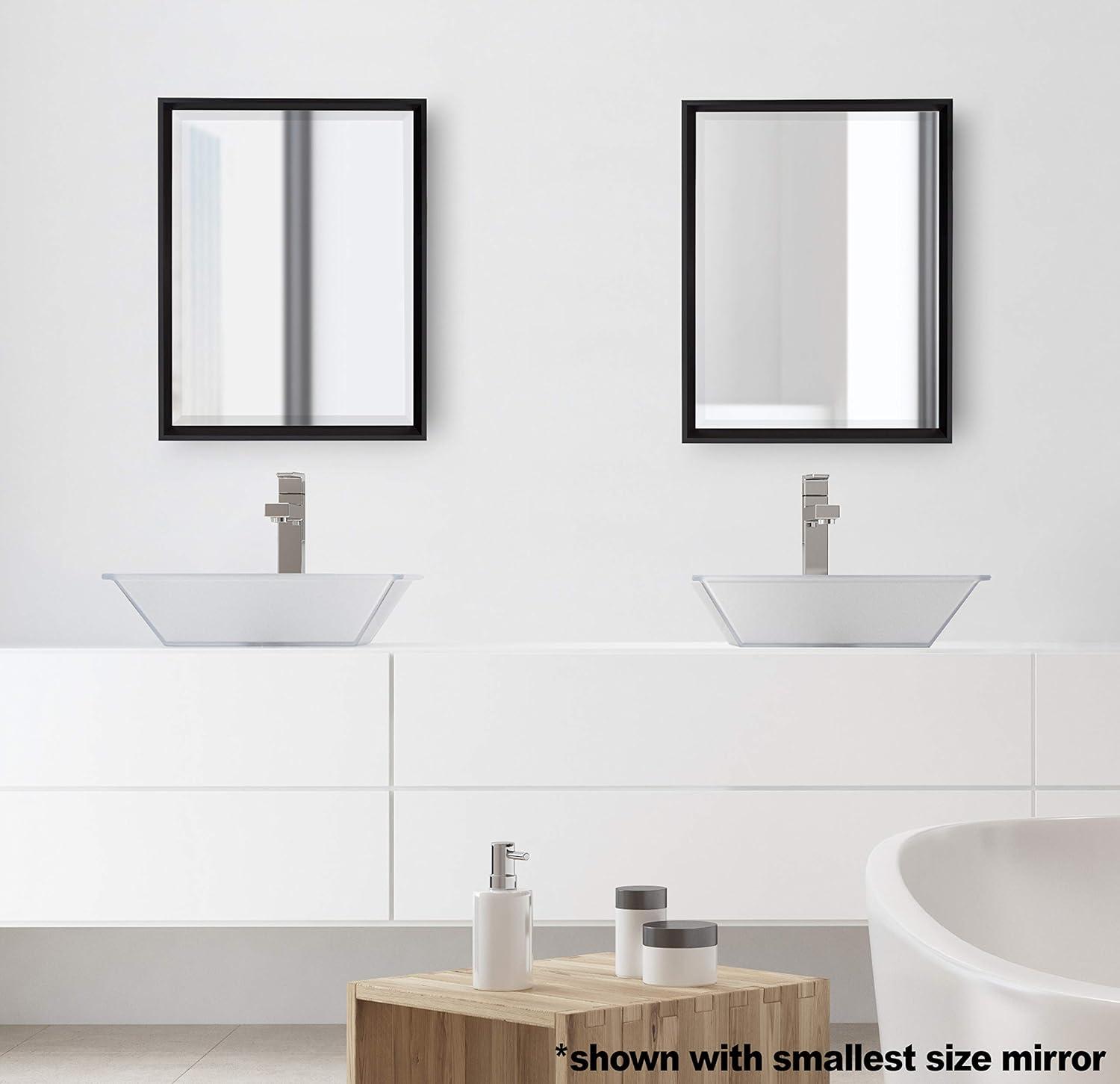 26"x38" Calter Framed Wall Mirror Black - Kate and Laurel: Modern Rectangular, No Assembly Required