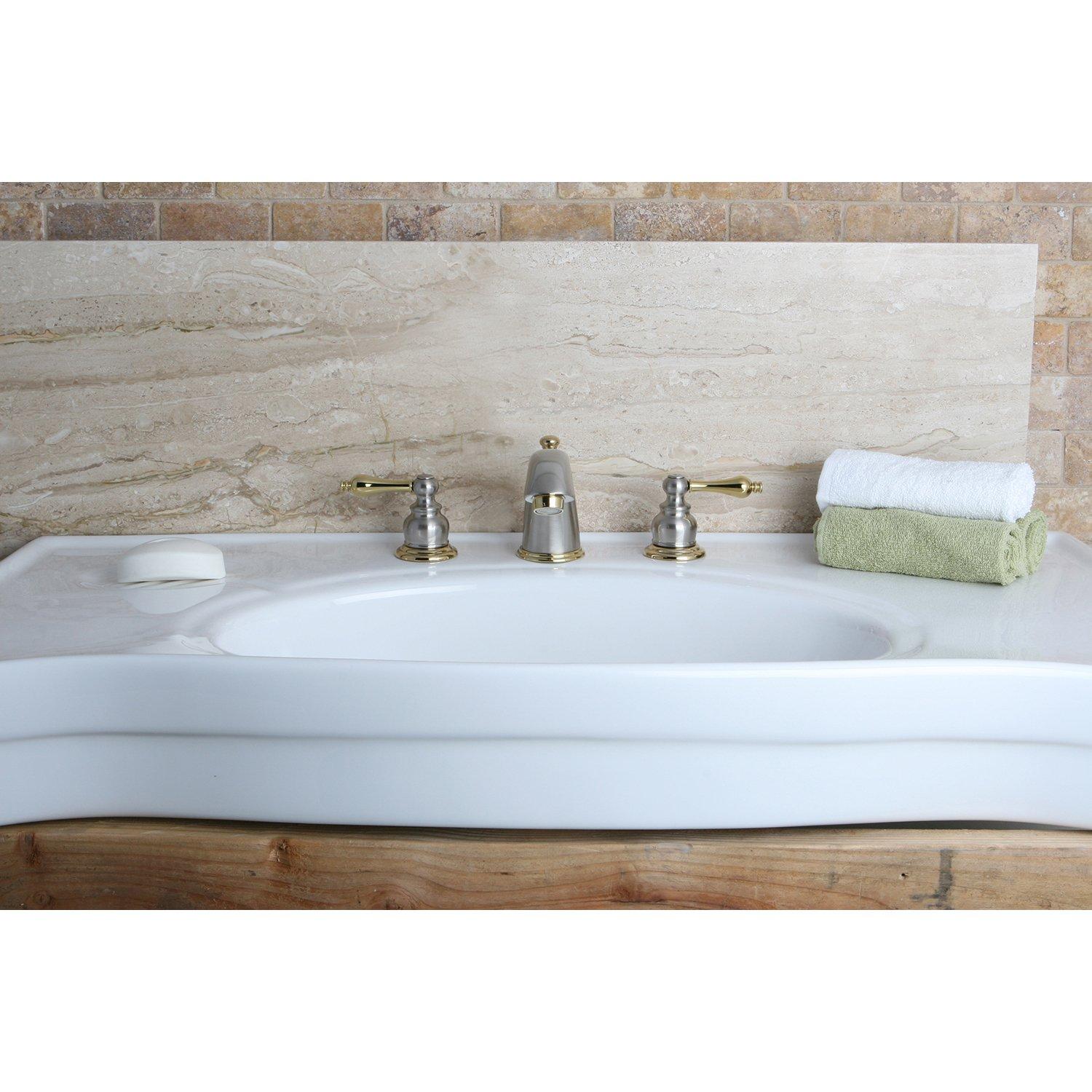 Kingston Brass KB979AL Victorian Widespread Bathroom Faucet, Brushed Nickel/Polished Brass