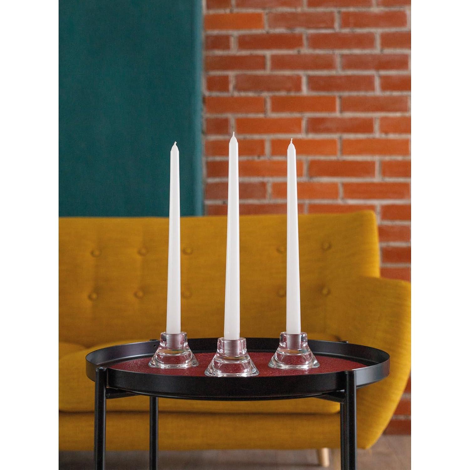 Candwax 10 inch Taper Candles Set of 4 - Dripless Taper Candles and Unscented Candlesticks - Perfect as Dinner Candles and Household Candles - White Candles