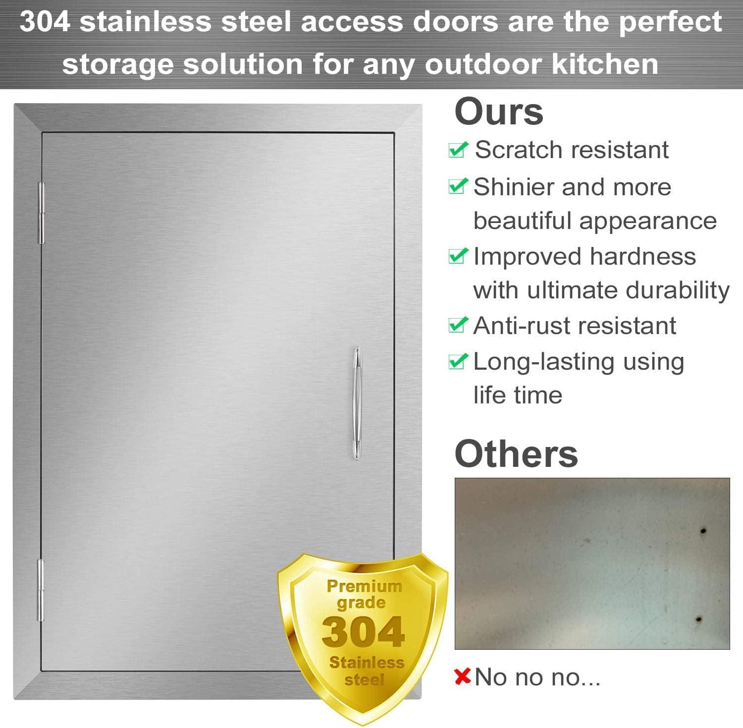 14" W x 20" H Stainless Steel Outdoor Kitchen Doors