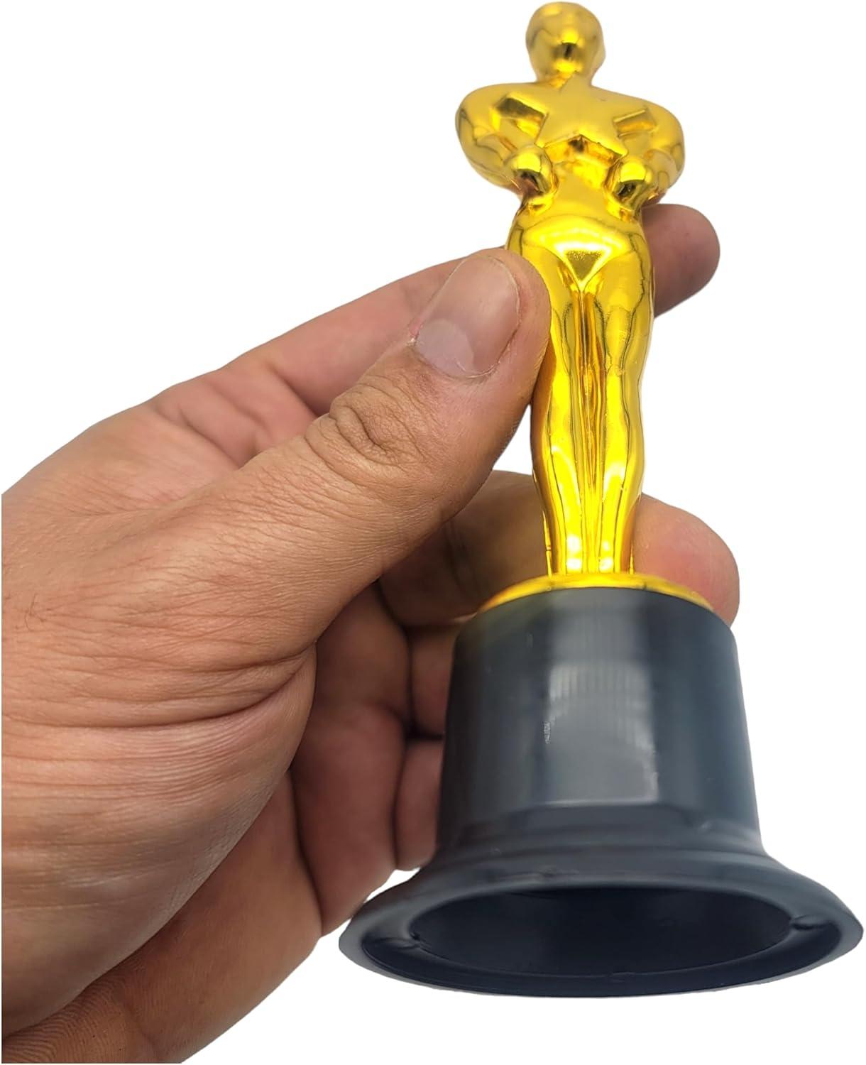 WINKIO Gold Award Trophies，Gold Award Statues, Pack of 6 Mini Trophies, Plastic Trophy Award for Competition,Events, Sports, Party Decorations,Award Ceremony and Appreciation Gift