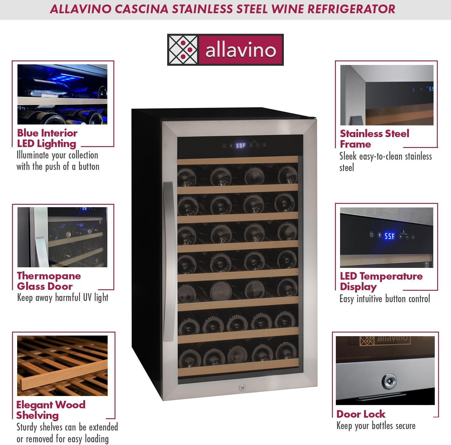 Allavino Single Zone 19'' Freestanding 50 Bottle Wine Refrigerator