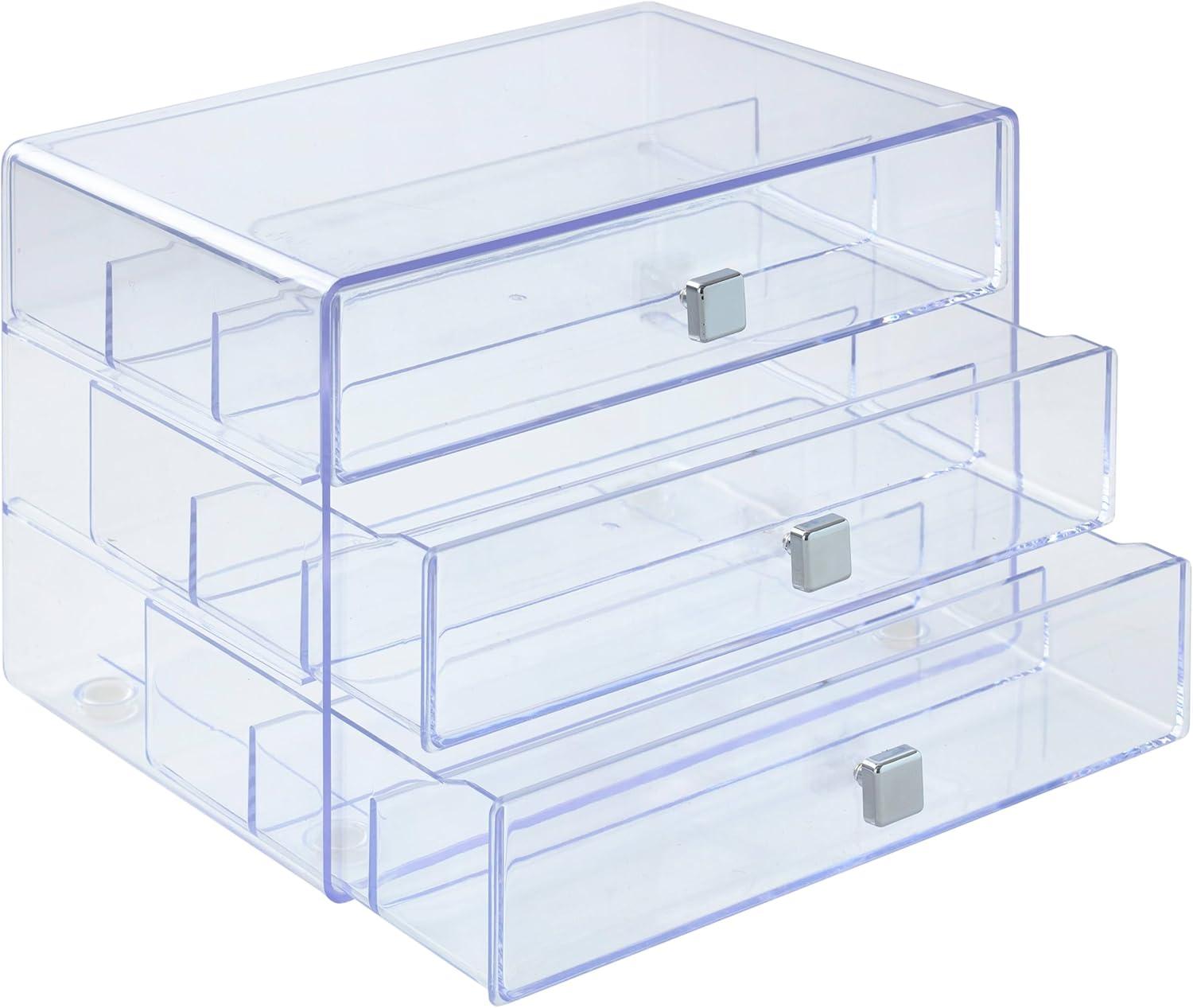 Three Drawer Washi Tape Storage Keeper by Simply Tidy - Organize Arts & Crafts - Embellishments - Washi Tape - Jewelry - Clear - 1 Pack