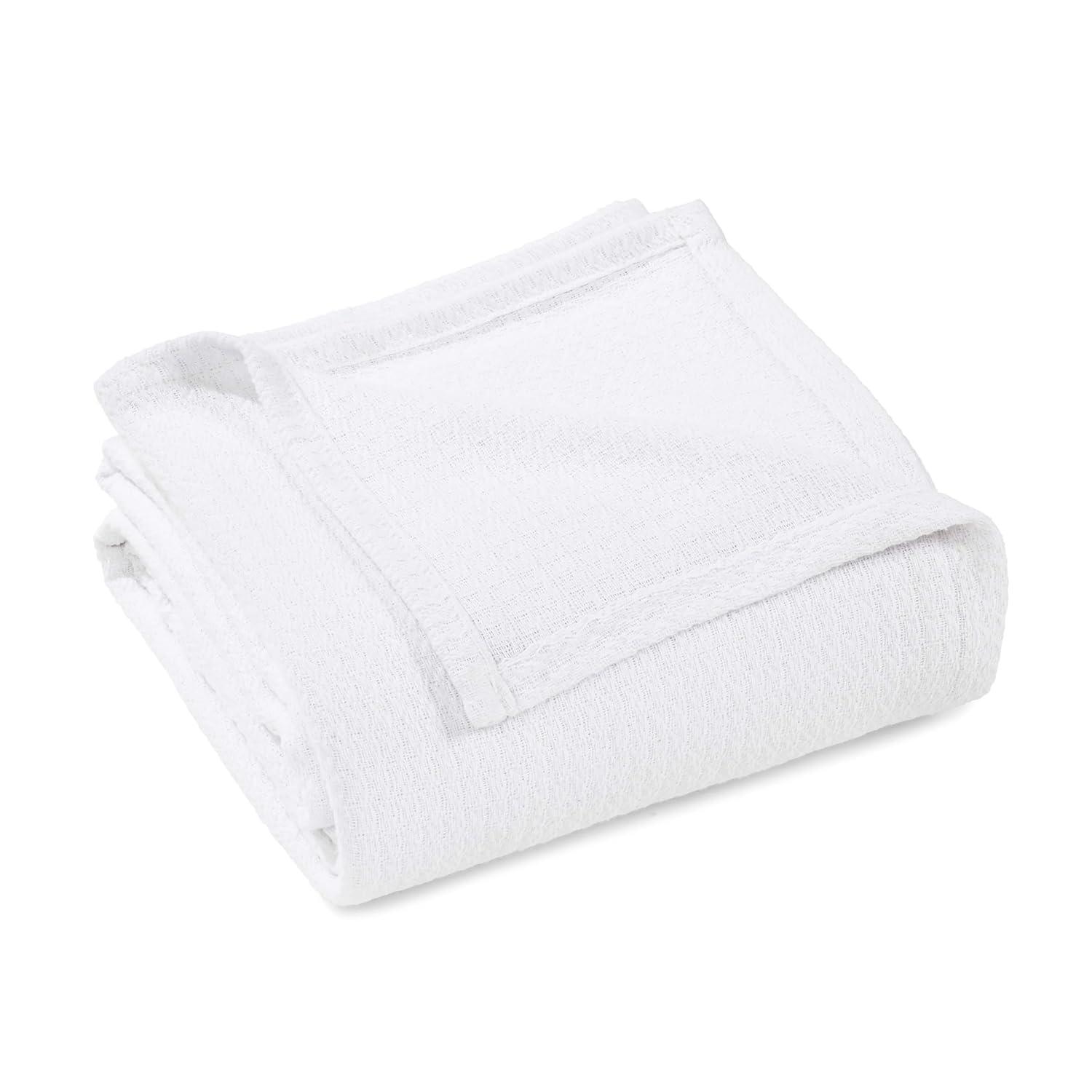 Superior Waffle Weave Honeycomb Knit Soft Textured All-Season Cotton Blanket