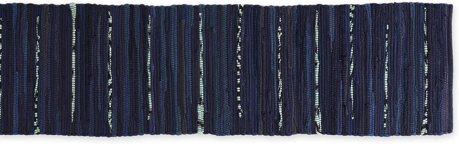 DII Multi Nautical Blue Chindi Rag Table Runner, 72 x 14", 100% Cotton