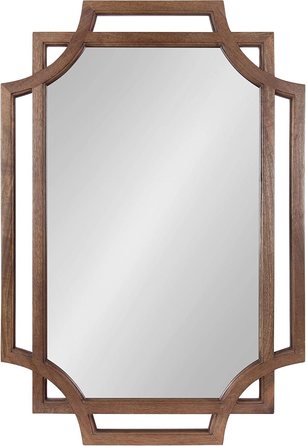 40" x 27" Minuette Wood Framed Wall Mirror Natural - Kate & Laurel All Things Decor: Modern Rectangular, No Assembly Required