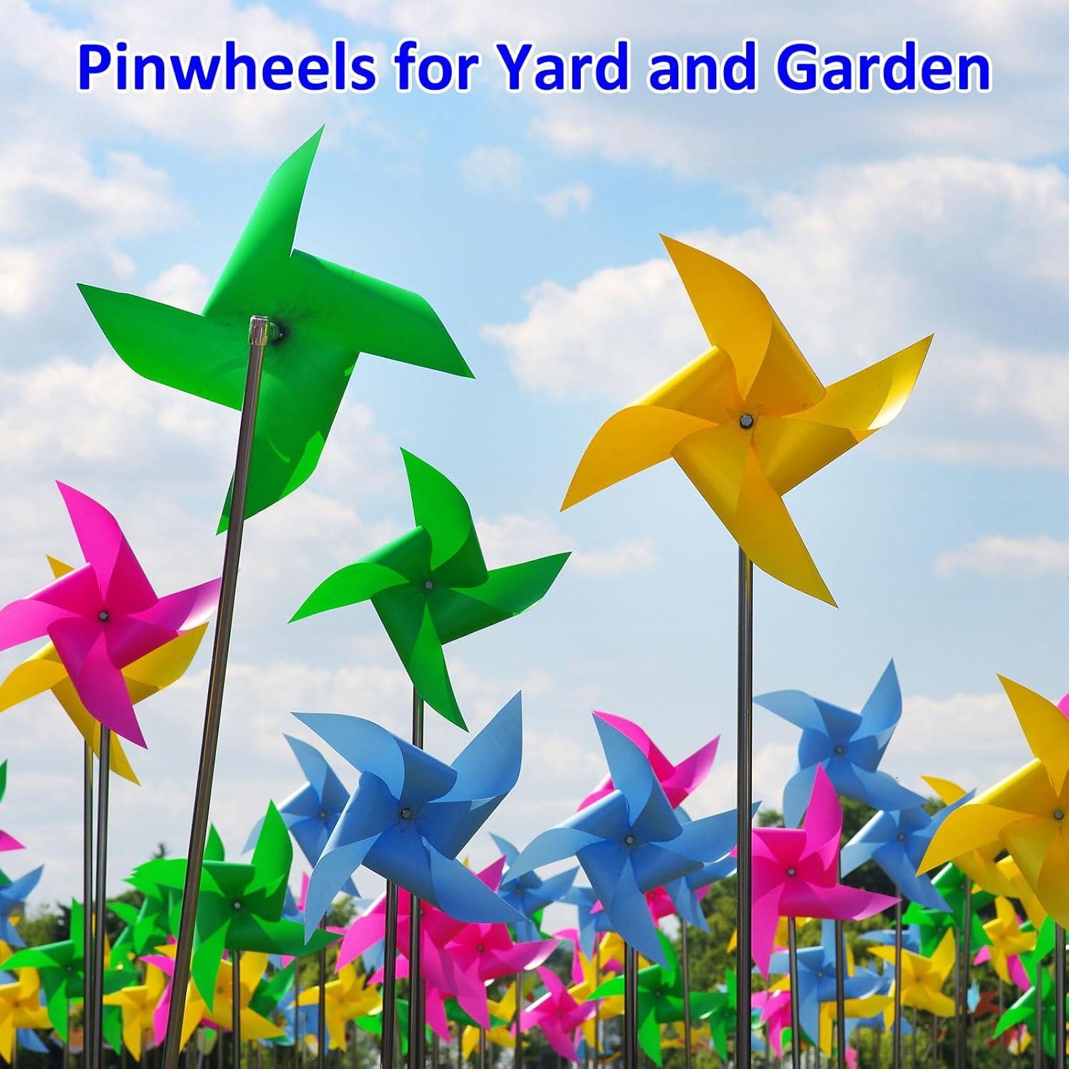 Uxcell 1 Set Wind Spinner - 15.9 Inch Pinwheels for Yard and Garden,Apply to Garden Decor/ Yard Art (Rainbow Windmill)