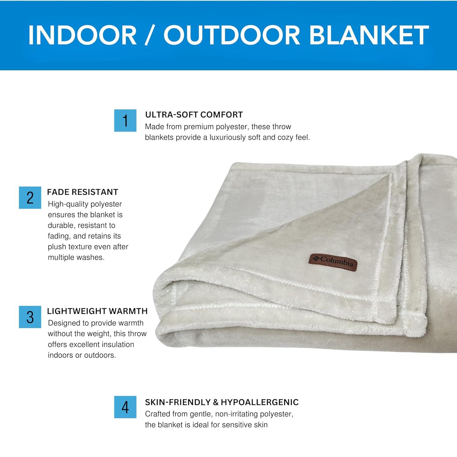 Columbia Super Soft Plush Fleece Throw Blanket Color: Dark Stone Size: N/A