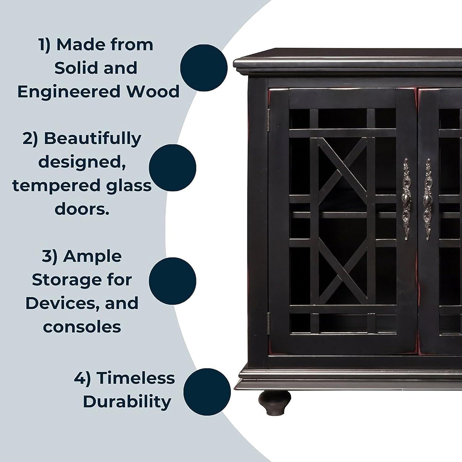 Cassandra 63" TV Stand Antique Black - Martin Svensson Home