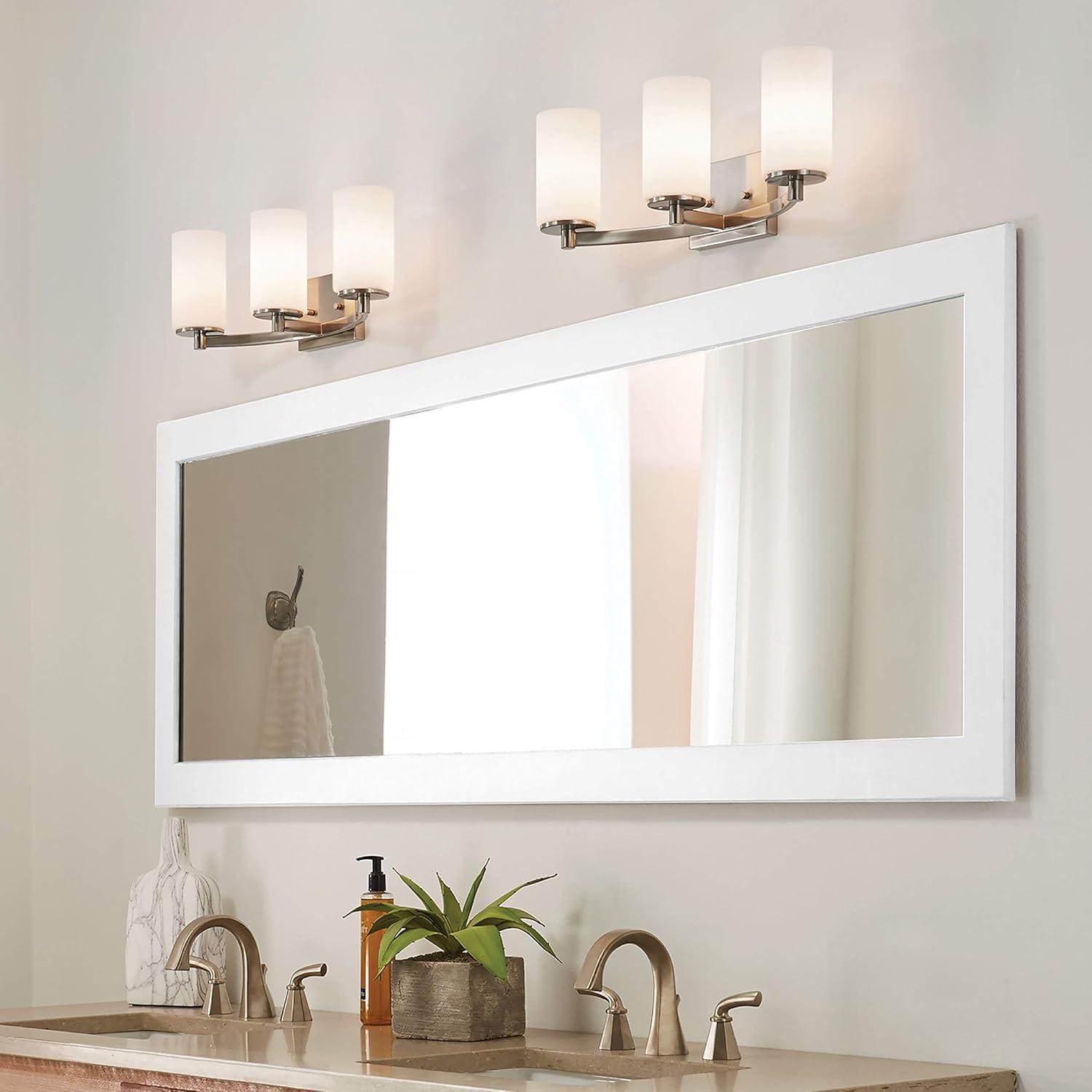 Chrome 3-Light Vanity with Etched Glass Shades