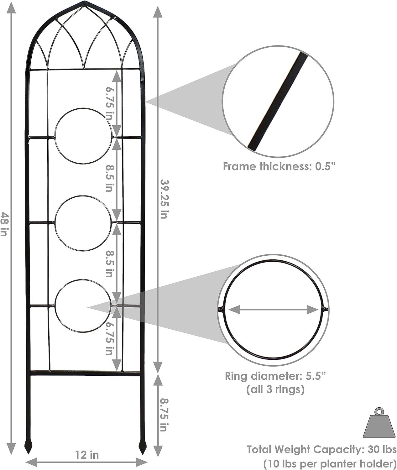 Avonlee Steel Arched Trellis (Set of 2)