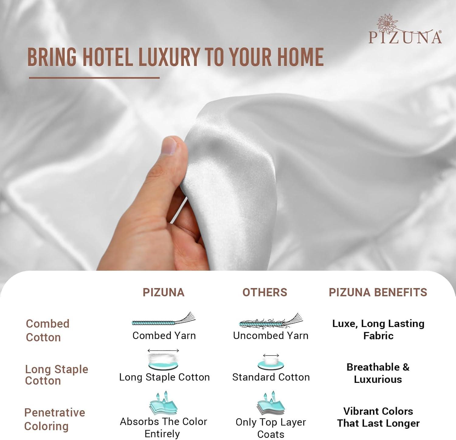 Cotton Fitted Sheet Full White, 1Pc 400 Thread Count 100% Long Staple Cotton Luxurious Sateen Fitted Bed Sheets Full, All Around Elastic Deep Poxket Sheet Fits Mattress Upto 15 Inch By Pizuna