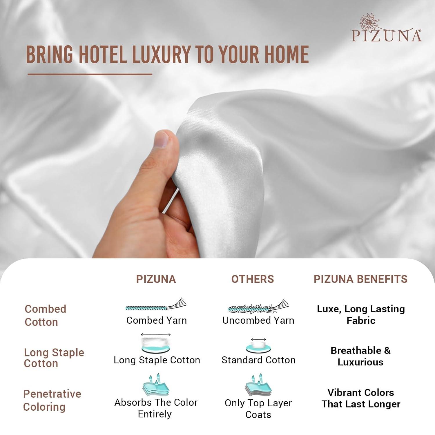 Cotton Fitted Sheet Full White, 1Pc 400 Thread Count 100% Long Staple Cotton Luxurious Sateen Fitted Bed Sheets Full, All Around Elastic Deep Poxket Sheet Fits Mattress Upto 15 Inch By Pizuna