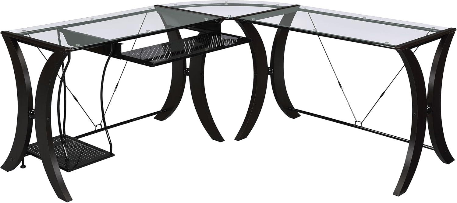 Monterey 3-piece L-shaped Computer Desk Set Cappuccino