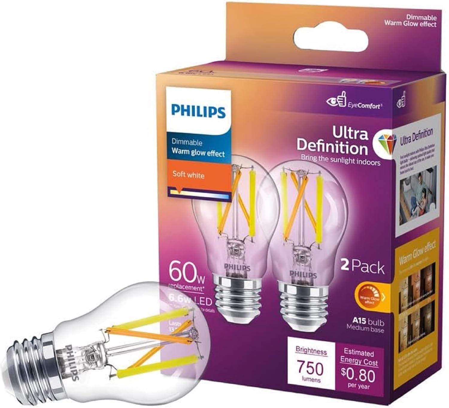 Ultra Definition Clear Glass Dimmable LED Bulb Pack