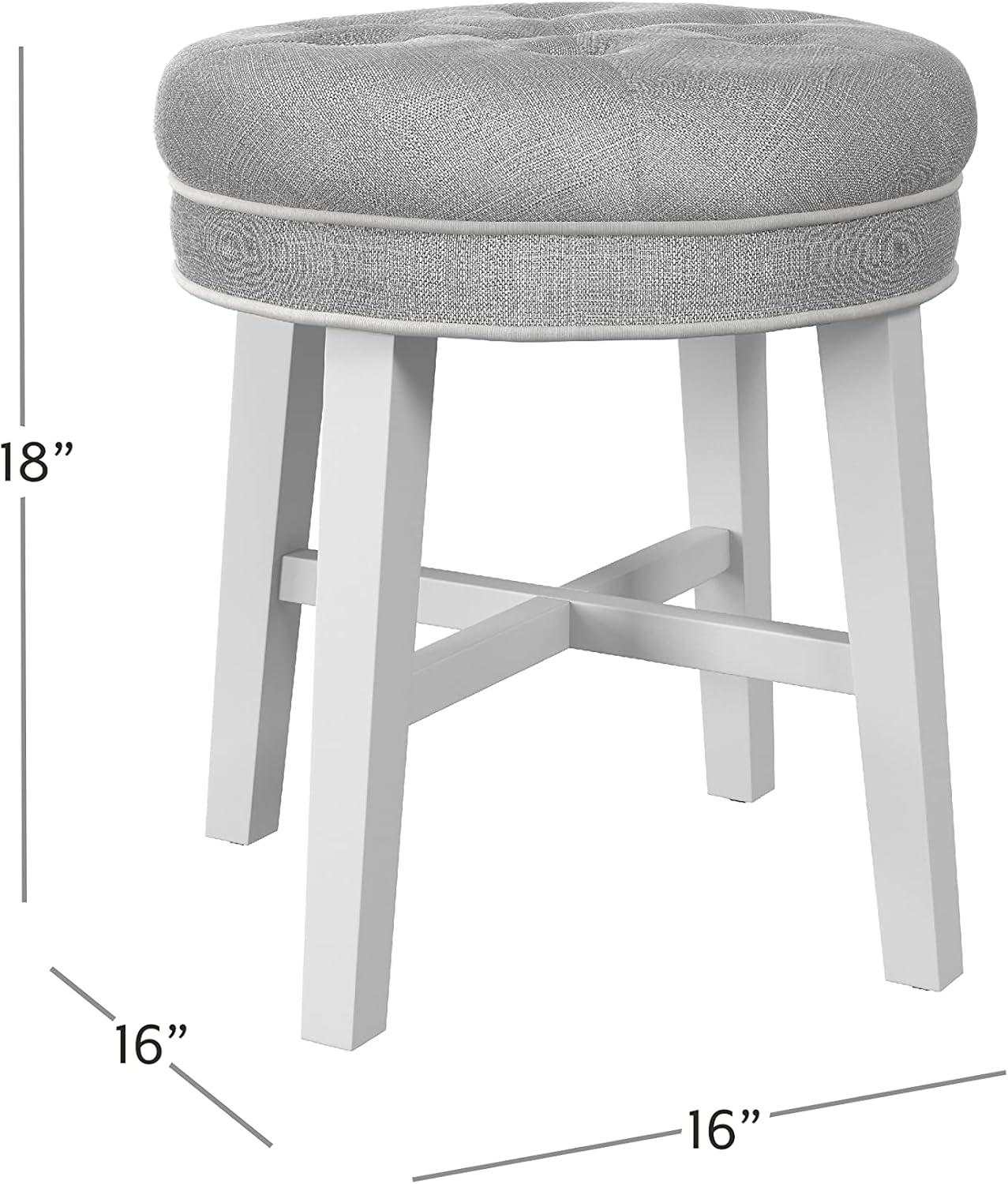 18" Sophia Tufted Backless Wood Vanity Stool Spa Blue - Hillsdale Furniture