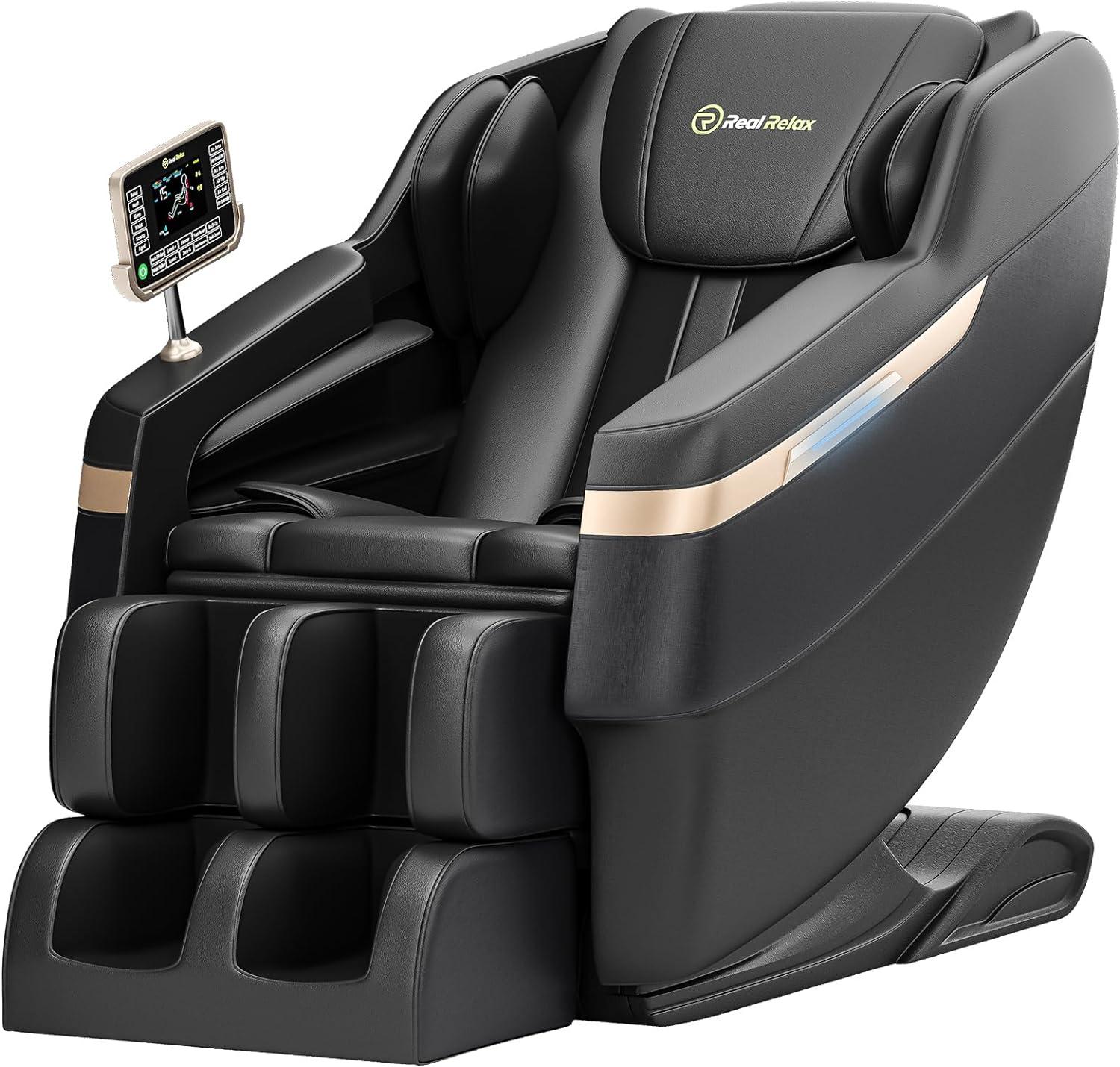 Black Full Body Massage Chair with Bluetooth and Heater