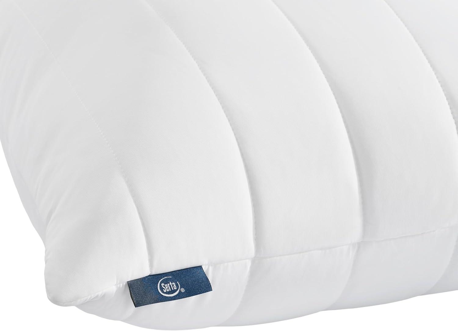 Serta Serta Down Illusion Cool Quilted Pillows King Size Pillows Set of 2, Soft/Medium, 20 In x 36 In, White (Set of 2)