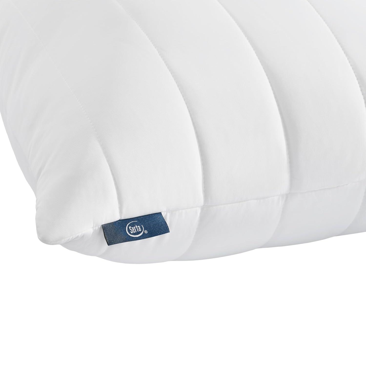 Serta Serta Down Illusion Cool Quilted Pillows King Size Pillows Set of 2, Soft/Medium, 20 In x 36 In, White (Set of 2)