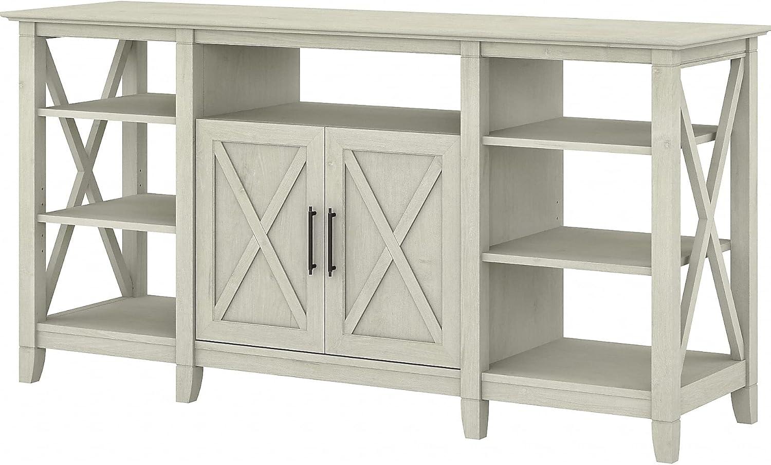 Bush Furniture Key West Tall TV Stand for 65 Inch TV in Linen White Oak