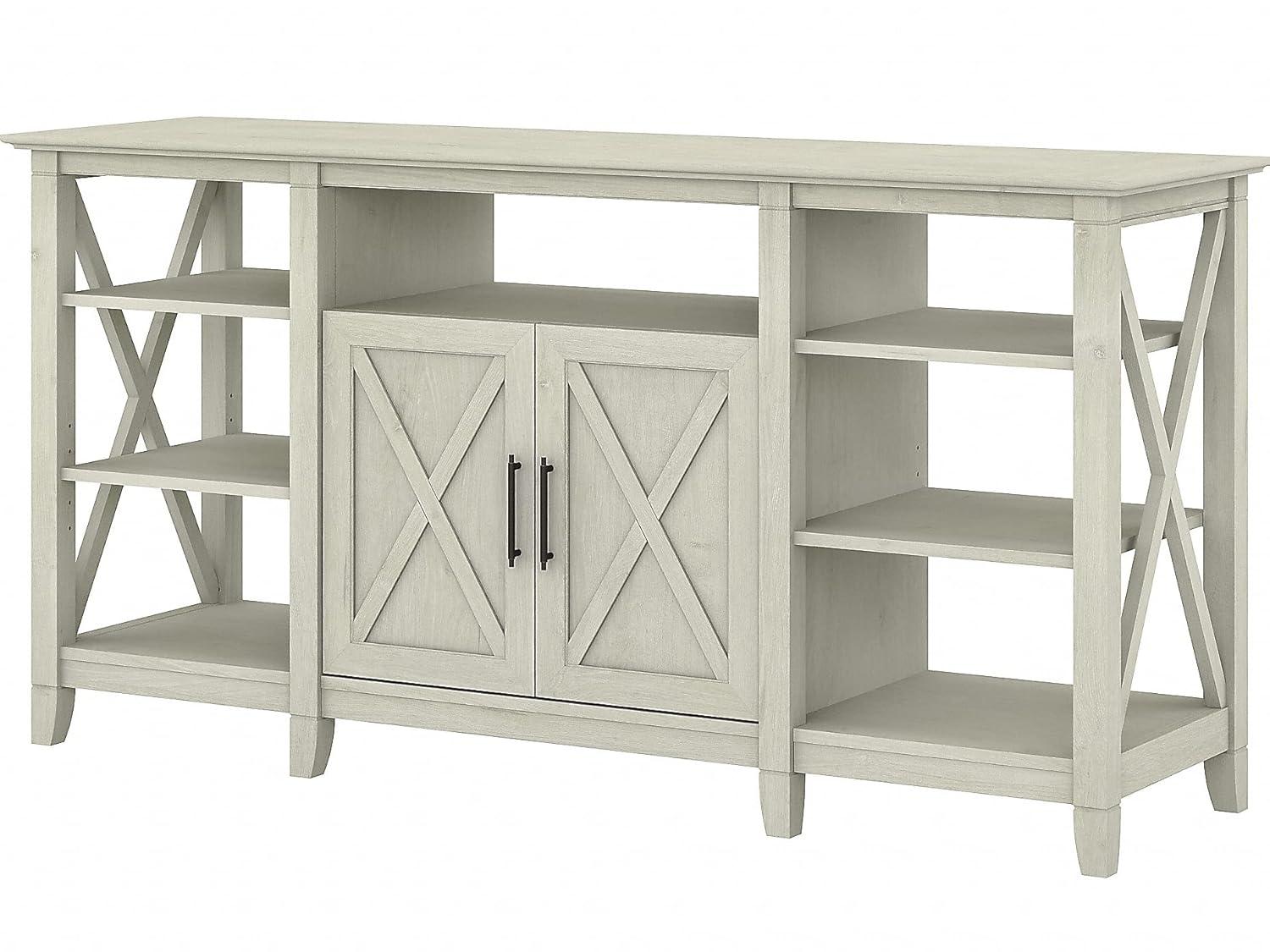 Bush Furniture Key West Tall TV Stand for 65 Inch TV in Linen White Oak