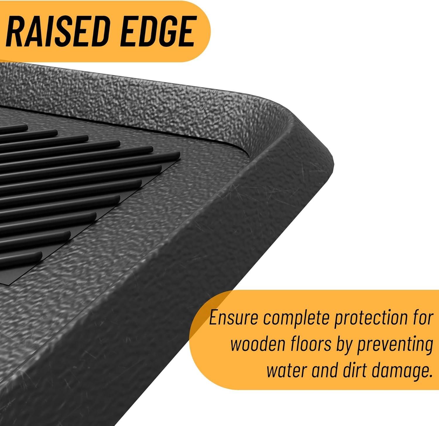 Ottomanson Heavy Duty Rubber Anti-Fatigue Commercial Floor Mat 36" x 60" Indoor Outdoor Non-Slip for Kitchen Garage