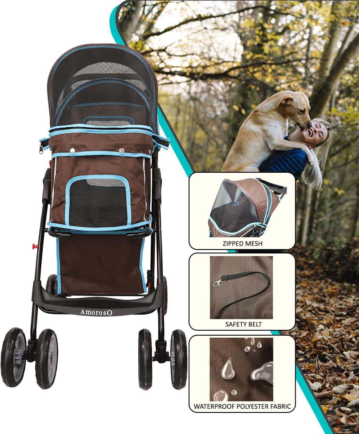 AmorosO Foldable Pet Stroller