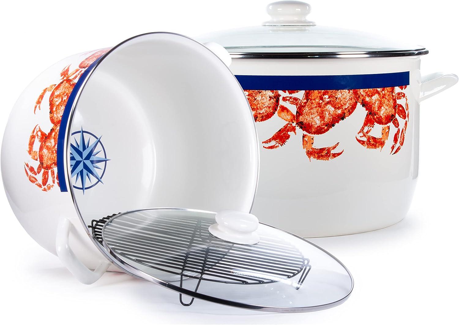 Golden Rabbit Golden Rabbit Crab House 18 Quarts Non-Stick Enamelware Stock Pot