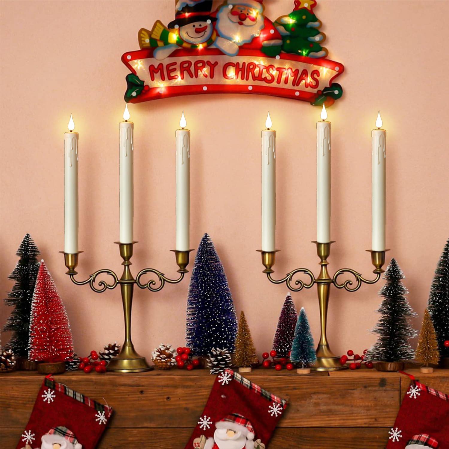 6PCS LED Taper Candle Light, Flashing Electric Fake Candle with Remote Control, Battery Powered Candle Light