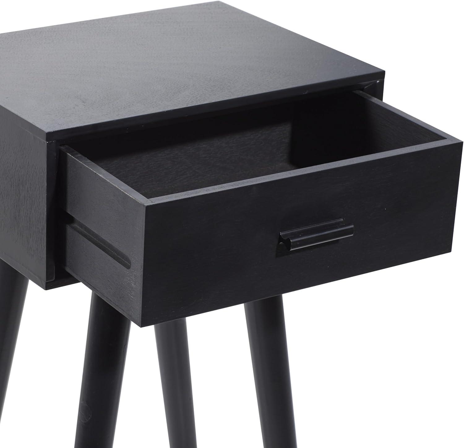 Modern Drawer Wooden Accent Table Black - Olivia & May: Compact Entryway Furniture, Single Storage