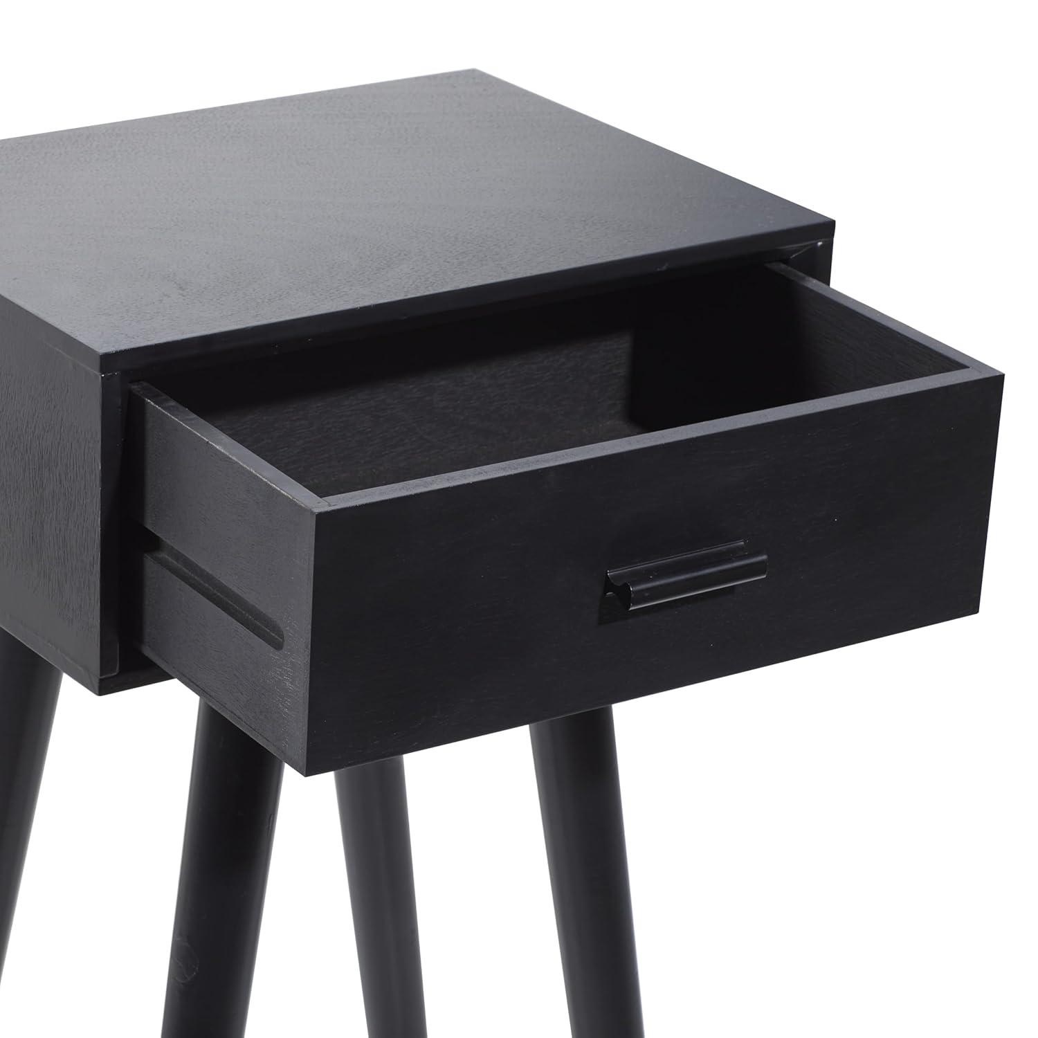 Modern Drawer Wooden Accent Table Black - Olivia & May: Compact Entryway Furniture, Single Storage