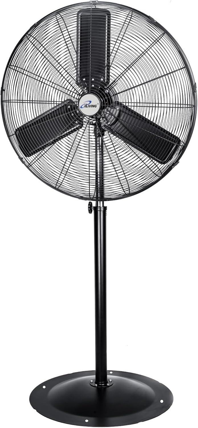 iLIVING iLIVING ILG8P31-93 30" Commercial Pedestal Oscillating Fan - Shop, Garage, Warehouse - 120V, 1.8A , 8400 CFM
