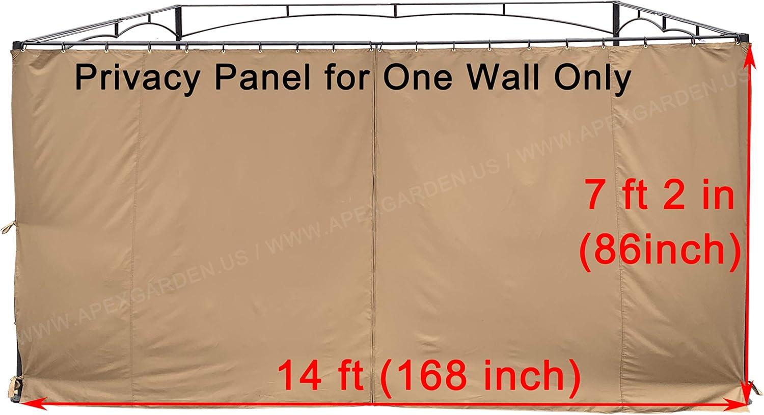 Beige 14-ft Polyester Privacy Panel Curtain with Grommets