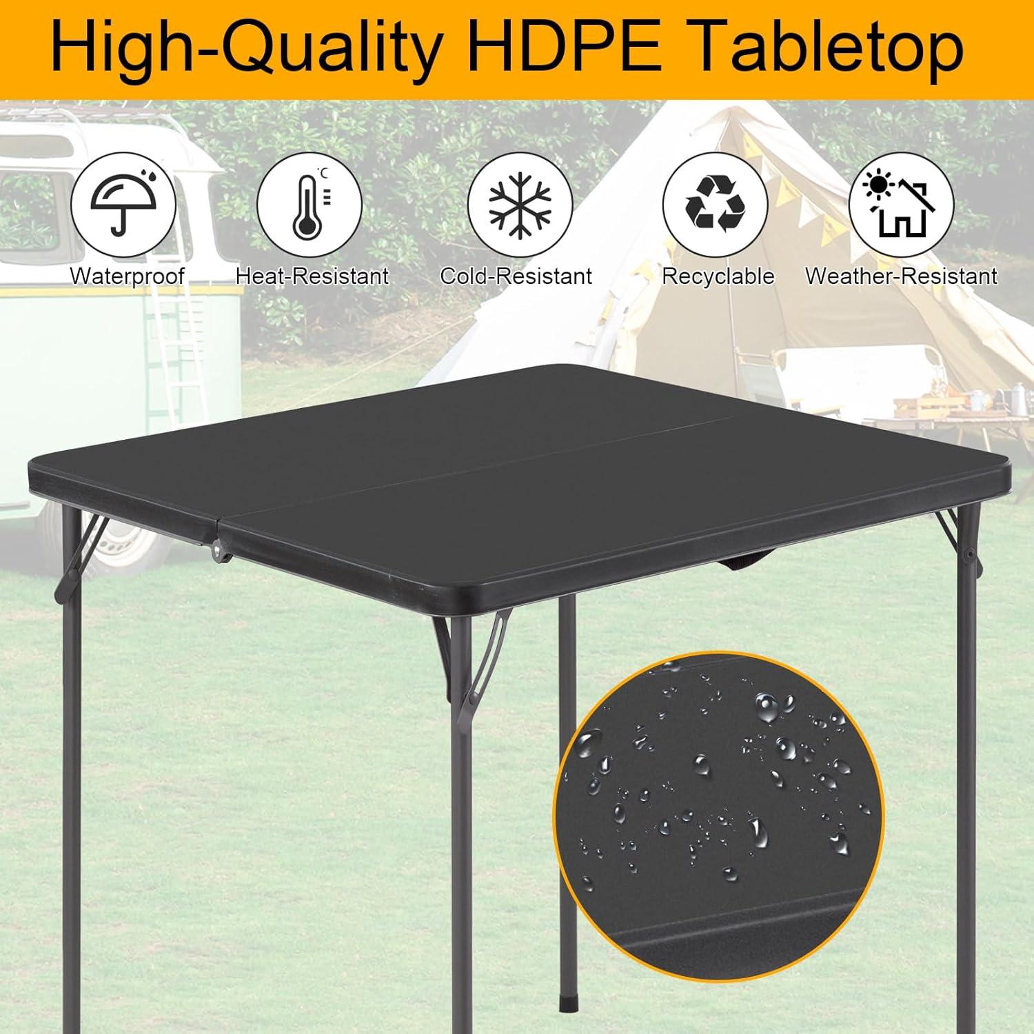 34 inch Portable Folding Card Table with Carrying Handle