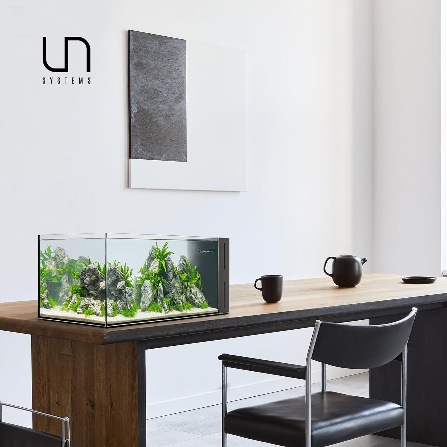 Ultum Nature Systems Dual All in One Complete Rimless Aquarium for Freshwater & Saltwater Tanks, Triple-Chamber Filter System Included, Integrated Fish Tank Kit w/Sleek Design, 21 Gallon, 90LA, Black