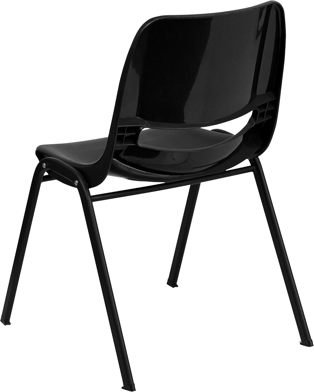 Black Metal Ergonomic Stackable Chair