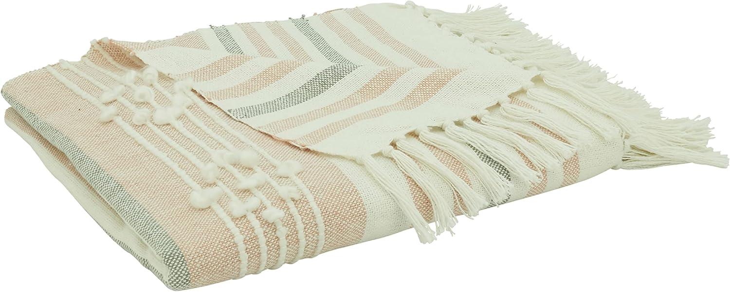 Saro Lifestyle Stripe Design Throw With Fringed Edges