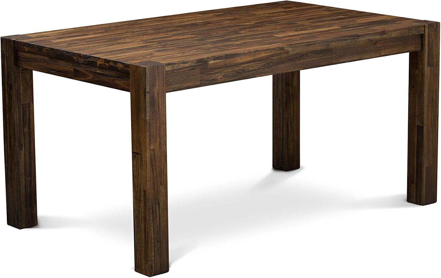 Contemporary Jacobean Distressed Wood Rectangular Dining Table