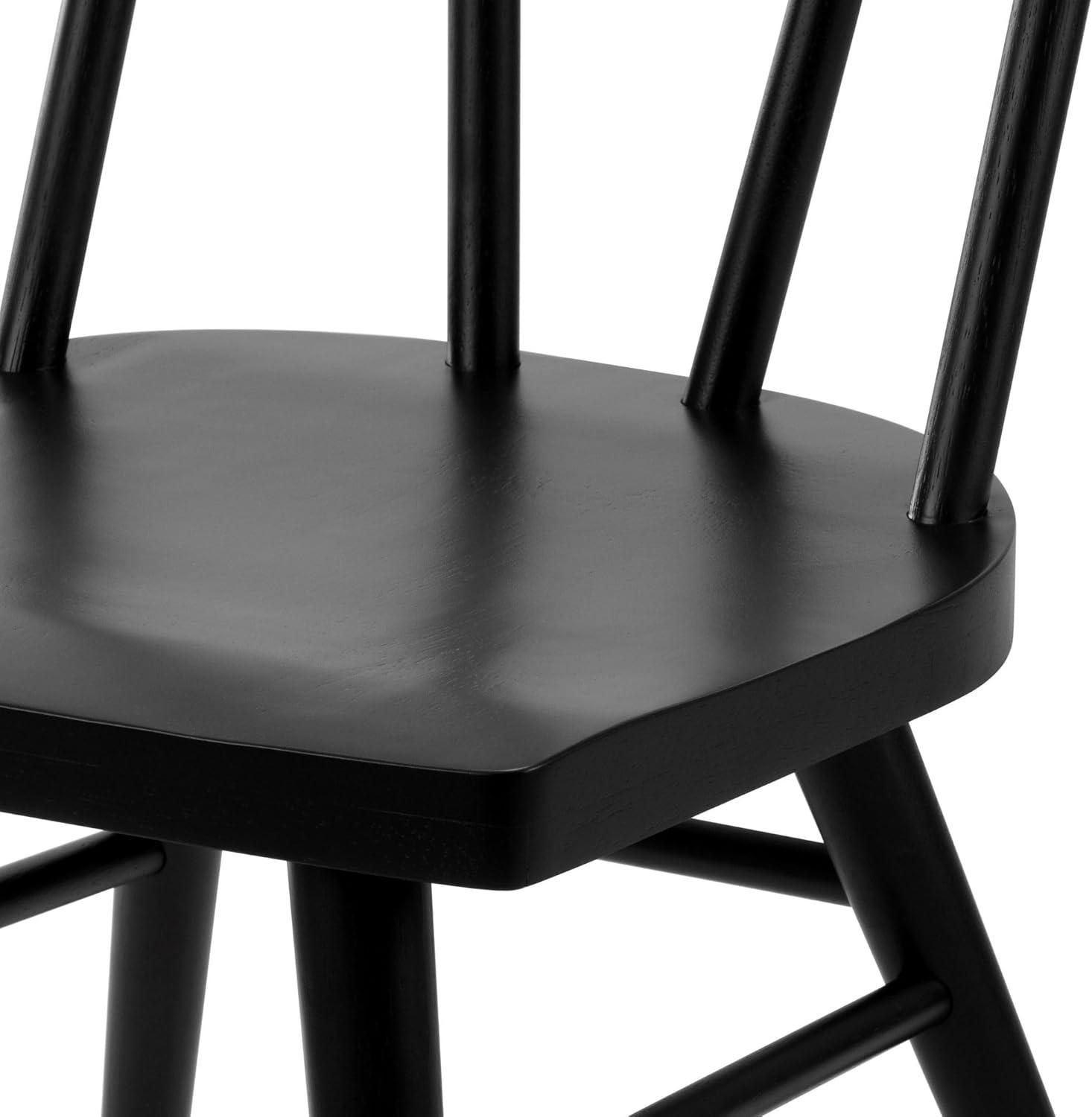 Plank+Beam Windsor Dining Chair Set of 2, Solid Wood Chairs for Kitchen, Office, Living Room, Pecan