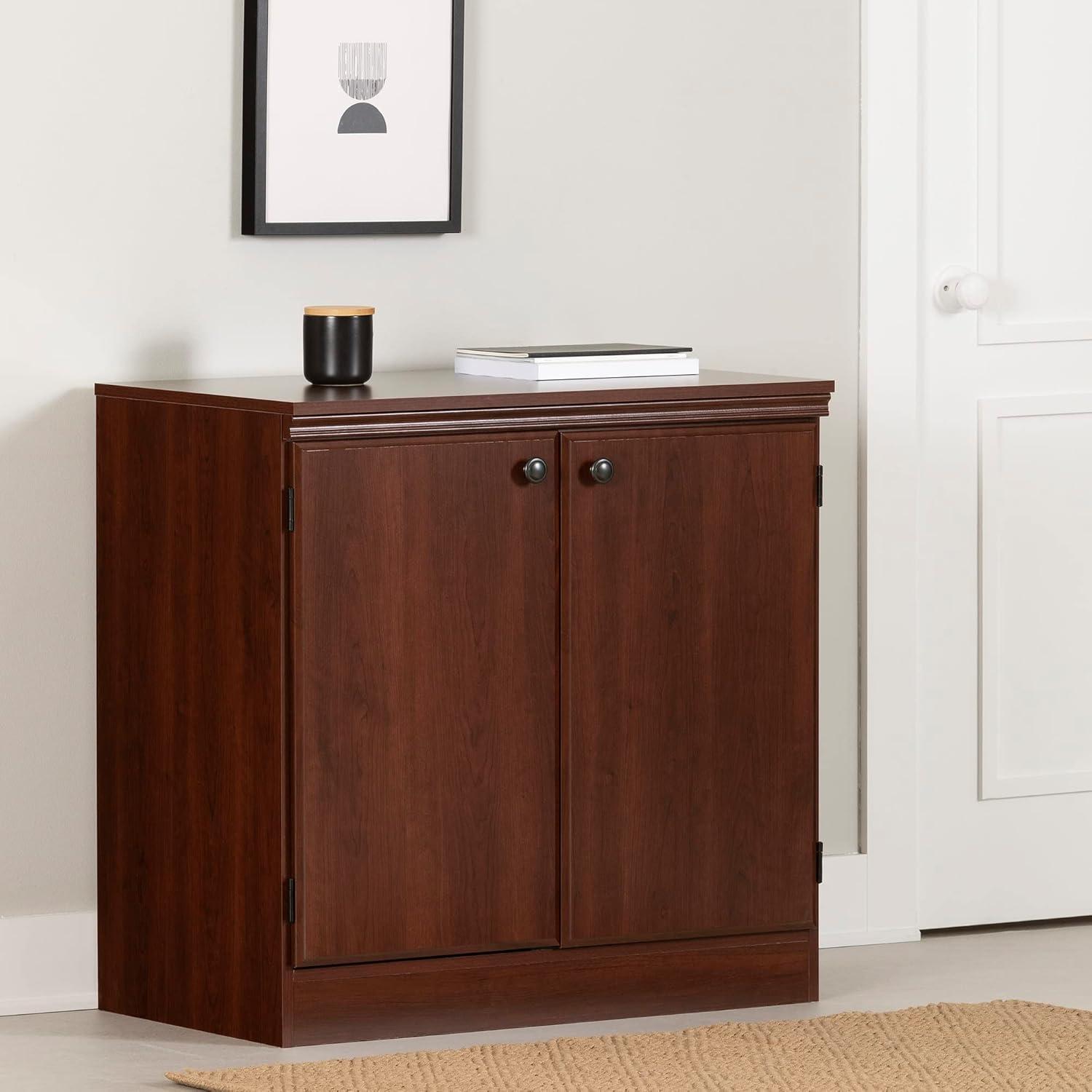 2 Door Morgan Storage Cabinet Royal Cherry - South Shore: Laminated Particleboard, Adjustable Shelves