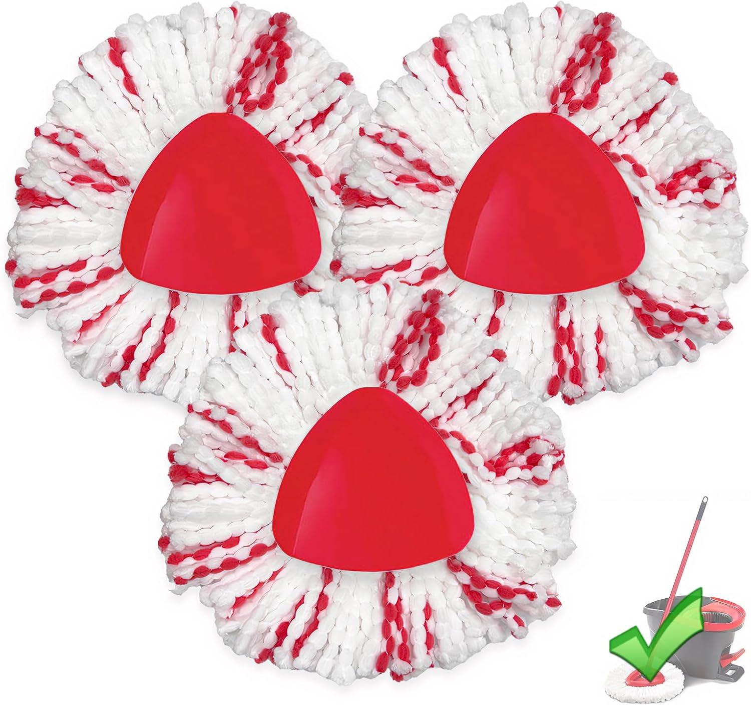 4 Pack Spin Mop Refill - Replacement Head Compatible with O Cedar, Microfiber Spin Mop Refills,clean the floor. Easy Floor Cleaning Mop Head Replacement - Bonison