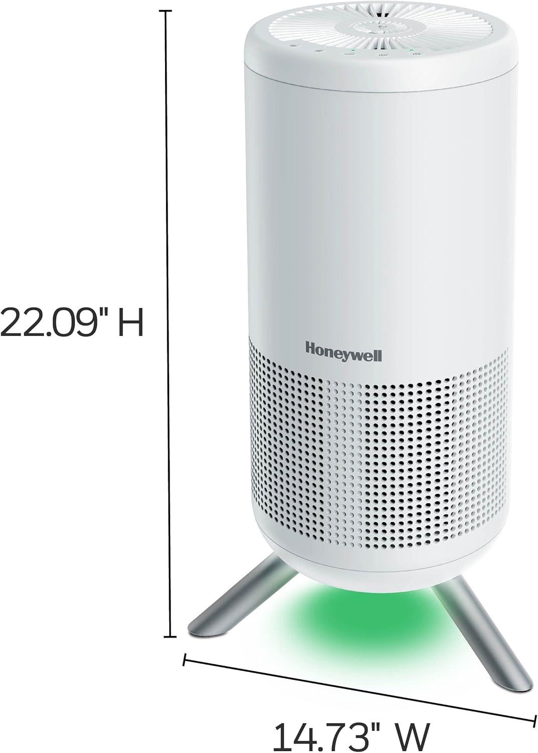 Honeywell Designer Series HEPA Tower White HPA830W: Air Purifier, 3 Settings, 100-300 sq. ft., AHAM & Energy Star Certified