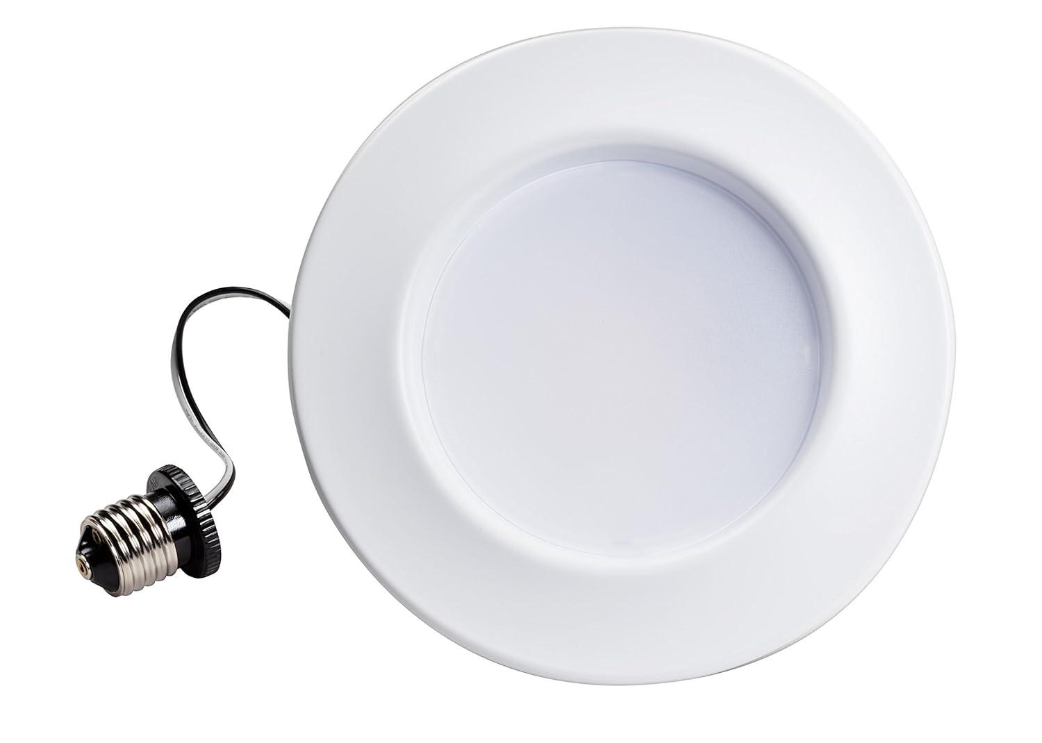 Adjustable White LED Recessed Downlight Fixture, 5-6"