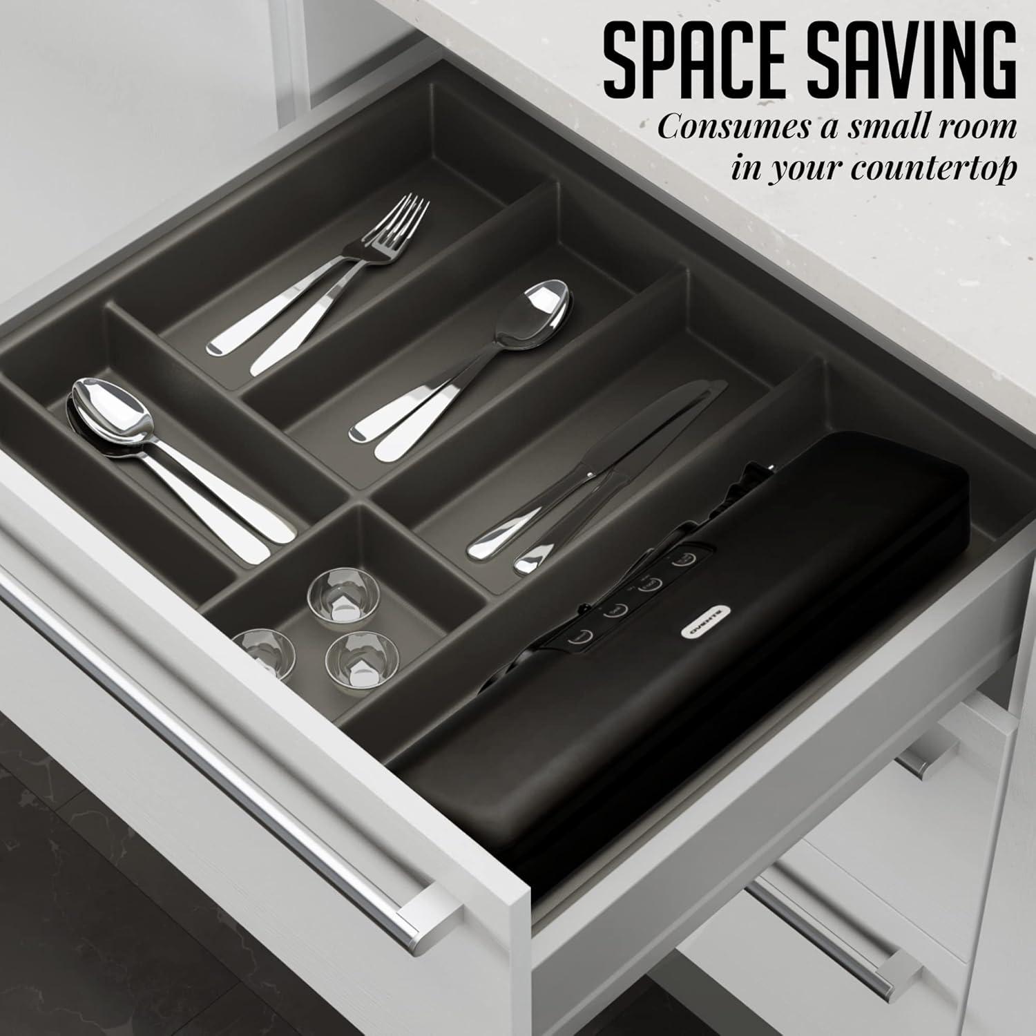 Ovente Ovente Automatic Vacuum Sealer Machine With Sealing Bags And Tube, Black Sv2906B