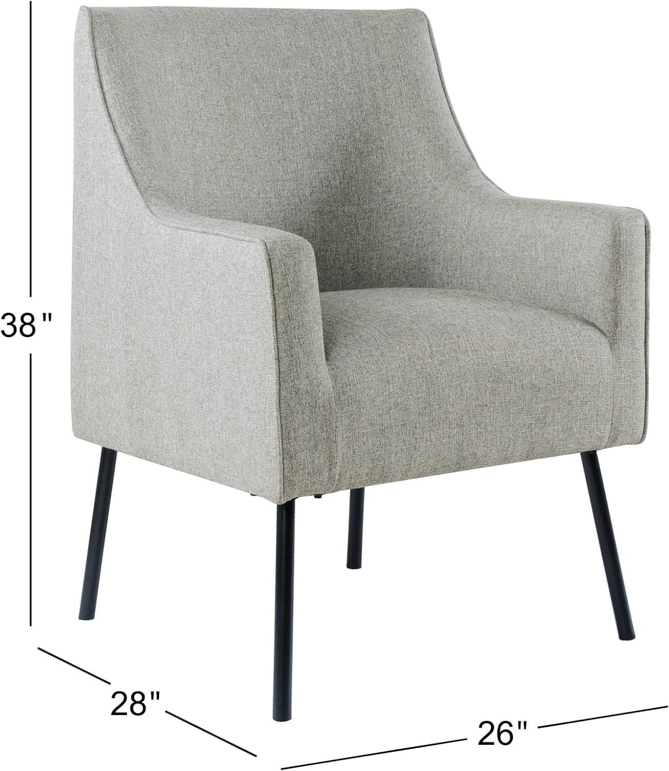 HomePop 20.9" Seat Height Modern Fabric Accent Chair in Gray