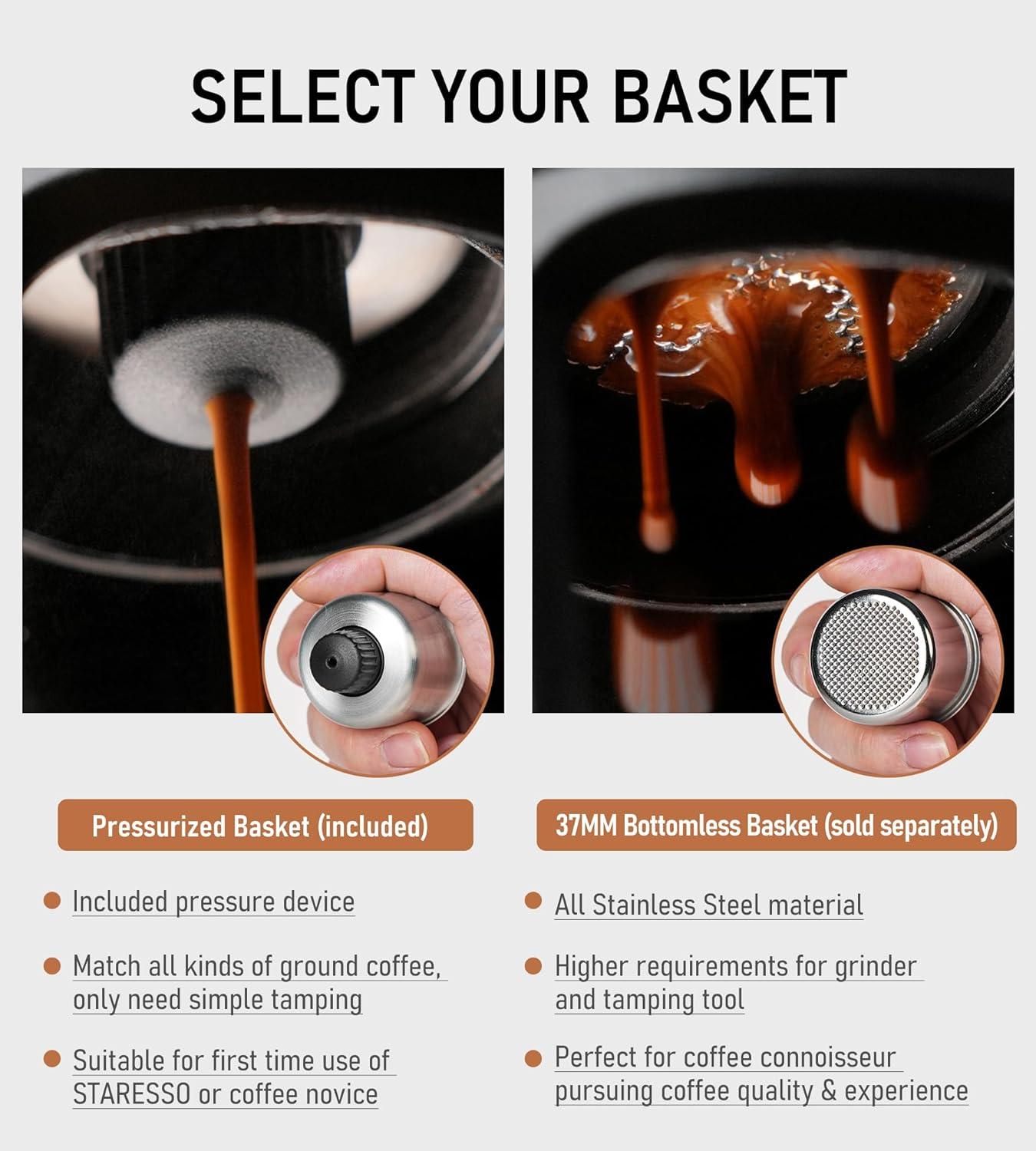 Compact Black Portable Espresso Maker with Capsule Compatibility