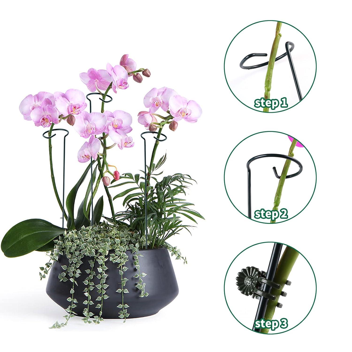 12 Pack Plant Stakes, 24 inch Plant Support Stakes, with 24 Pcs Plant Clips, Green, for Garden