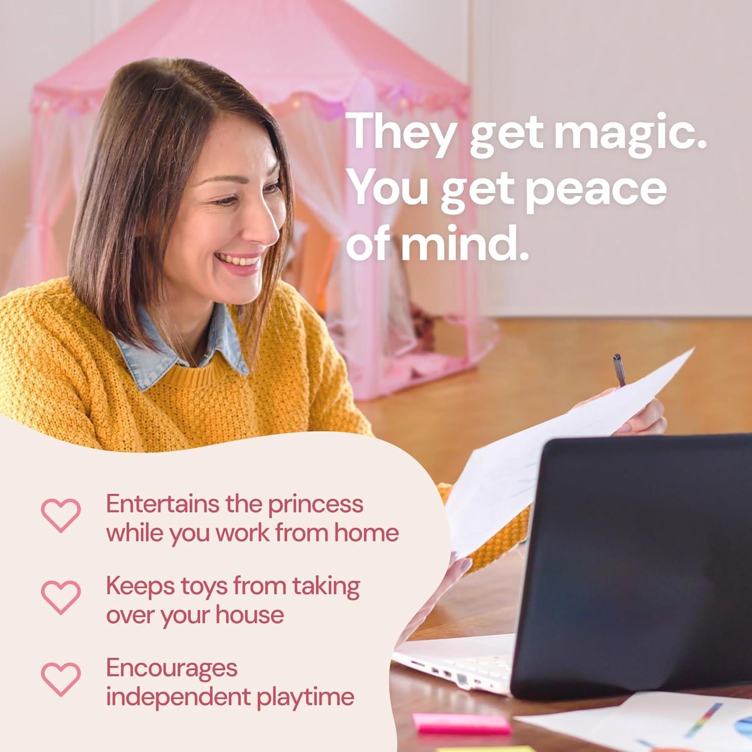 Princess Tent for Kids Tent - 55" X 53" with Led Star Lights | Princess Toys | Toddler Play Tent | Playhouse | Princess Castle